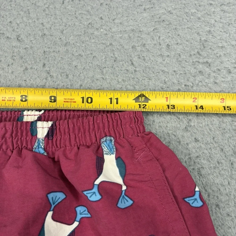 Patagonia Baggies Shorts Men's Small Pink Blue Footed Booby Bird Swim Trunks